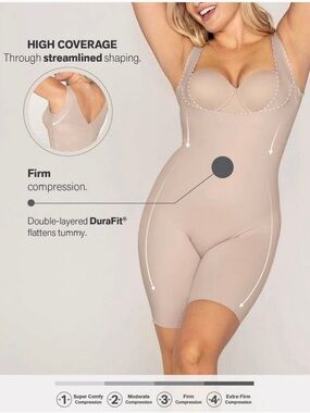 LEONISA UNDETECTABLE STEP-IN MID-THIGH BODY SHAPER